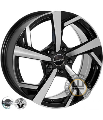 Zorat Wheels 6360 7x17 5x114.3 ET40 DIA66.1 Black polished (Черный с полированной лицевой частью)
