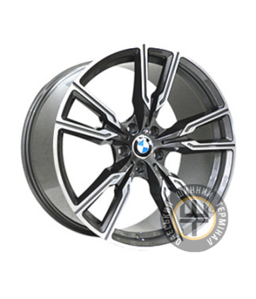 Replica BMW B5552 11x21 5x120 ET38 DIA74.1 Gun metal full polish (Темно-серый с полированным ободом)