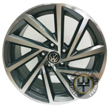 Replica Volkswagen CT1108 7.5x17 5x112 ET45 DIA57.1 Черный с алмазной механической обработкой лицевой поверхности
