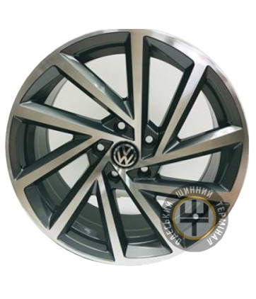 Replica Volkswagen CT1108 7.5x17 5x112 ET45 DIA57.1 Черный с алмазной механической обработкой лицевой поверхности