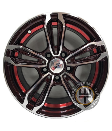 Sportmax Racing SR-3356 7.5x17 5x112 ET42 DIA67.1 Темно вишневый с полированными спицами