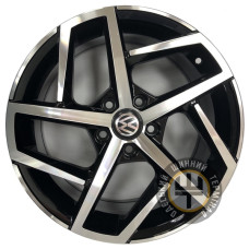 Replica Volkswagen CT1130 7.5x17 5x112 ET45 DIA57.1 Черный с алмазной механической обработкой лицевой поверхности
