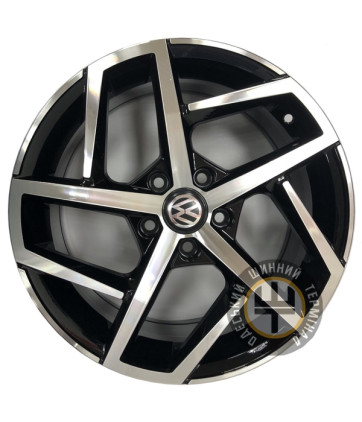Replica Volkswagen CT1130 7.5x17 5x112 ET45 DIA57.1 Черный с алмазной механической обработкой лицевой поверхности
