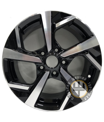 Replica Nissan CT2524 6.5x16 5x114.3 ET45 DIA67.1 Черный с алмазной механической обработкой лицевой поверхности