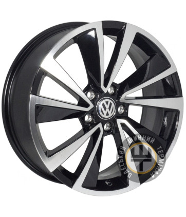 ZF TL0001 7x18 5x112 ET45 DIA57.1 Черный с алмазной механической обработкой лицевой поверхности