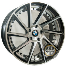 Replica BMW GT ER031-R 9.5x20 5x120 ET35 DIA74.1 Matt Black Machine Face (Черный матовый с полировкой)