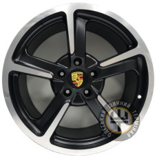 Replica Porsche-PO012 9.5x20 5x130 ET55 DIA71.6 Черный с алмазной механической обработкой лицевой поверхности