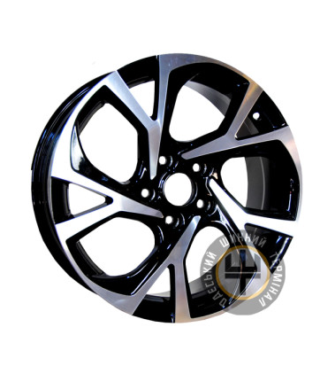 Replica Toyota CT2368 7x17 5x114.3 ET45 DIA60.1 Черный с алмазной механической обработкой лицевой поверхности