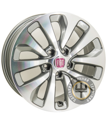 Replica Fiat GT ZY6113 7x16 5x110 ET46 DIA65.1 Серый, полированные спицы и обод