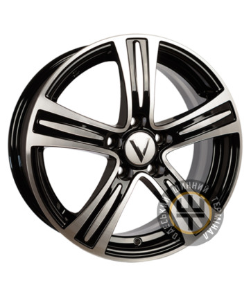 K7 K-109 6x15 5x114.3 ET39 DIA60.1 Черный с полированной лицевой частью