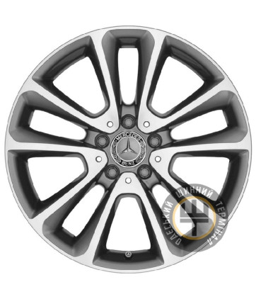 Replica YX-0566 8x18 5x112 ET43 DIA66.45 Серый, полированные спицы и обод