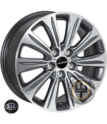 JH H474 7x17 5x114.3 ET51 DIA67.1 Gun metal full polish (Темно-серый с полированным ободом)