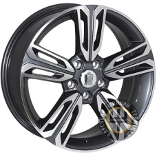 JH H605 7x18 5x114.3 ET45 DIA60.1 Серый, полированные спицы и обод