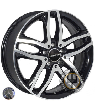 JH H608 7x18 5x112 ET46 DIA66.6 Черный с алмазной механической обработкой лицевой поверхности