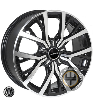 JH H631 7x17 5x112 ET40 DIA57.1 Черный с алмазной механической обработкой лицевой поверхности