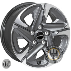 JH H669 7x16 5x114.3 ET45 DIA64.1 Gun metal full polish (Темно-серый с полированным ободом)