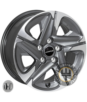 JH H669 7x16 5x114.3 ET45 DIA64.1 Gun metal full polish (Темно-серый с полированным ободом)