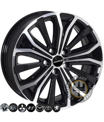 Zorat Wheels BK591 7x17 5x114.3 ET46 DIA67.1 Black polished (Черный с полированной лицевой частью)