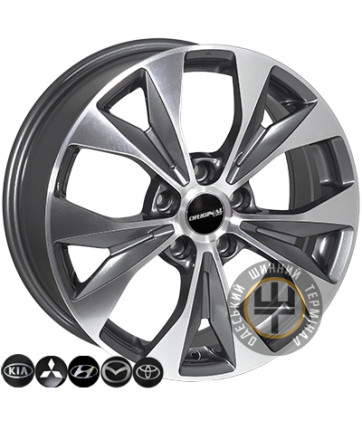 Zorat Wheels BK606 6.5x16 5x114.3 ET45 DIA67.1 Grey Polished (Темно-серый с полированной лицевой частью)