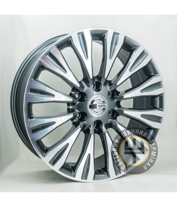 Replica Nissan GT A060 8x20 6x139.7 ET35 DIA78.1 Gun metal full polish (Темно-серый с полированным ободом)
