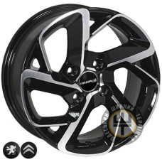 Zorat Wheels BK5714 6.5x15 4x108 ET25 DIA65.1 Black polished (Черный с полированной лицевой частью)