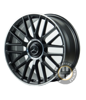 Replica FORGED MR2110281 9.5x20 5x112 ET41 DIA66.5 Satin black lip polish