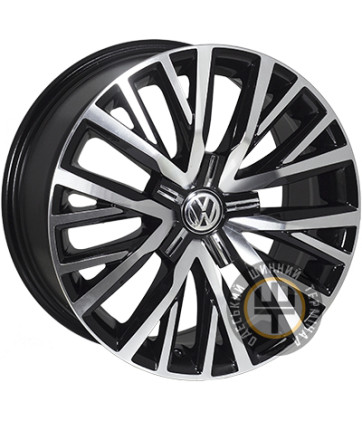 JH H618 8x17 5x112 ET41 DIA57.1 Черный с алмазной механической обработкой лицевой поверхности