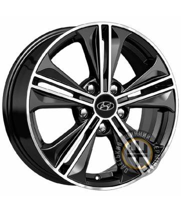 Replica Hyundai CT-1752 6x16 5x114.3 ET43 DIA67.1 Серый, полированные спицы и обод