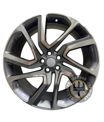Replica RANGE ROVER  LR-023 9.5x20 5x120 ET45 DIA72.5 Gun metal full polish (Темно-серый с полированным ободом)