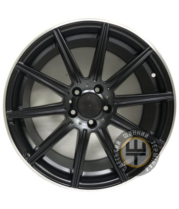 Replica Mercedes-Benz CT-1114 8.5x18 5x112 ET45 DIA66.6 Черный матовый с полированным ободом