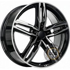 Vector B138 7x17 5x108 ET42 DIA67.1 Black polished (Черный с полированной лицевой частью)