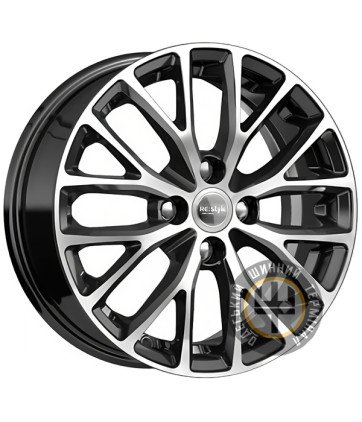 Vector B112 6x15 4x100 ET46 DIA54.1 Black polished (Черный с полированной лицевой частью)