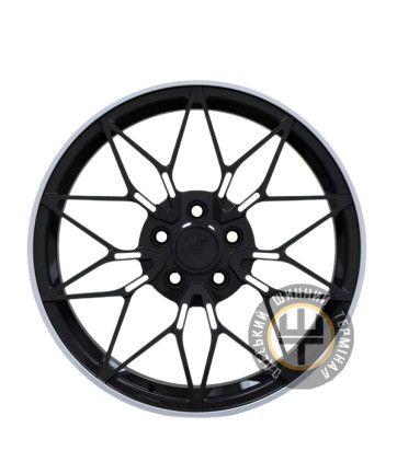 WS FORGED WS-14M 8x18 5x112 ET50 DIA66.5 Чёрный глянцевый с полированной полкой