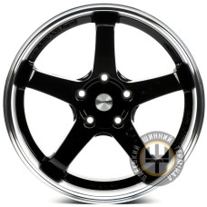 Flow Forming FFCGT 8x18 5x112 ET40 DIA66.5 Чёрный глянцевый с полированной полкой