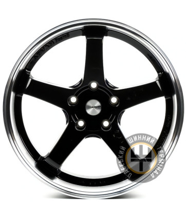 Flow Forming FFCGT 8x18 5x112 ET40 DIA66.5 Чёрный глянцевый с полированной полкой