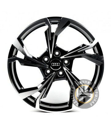 Replica A5534 8x19 5x112 ET44 DIA66.45 Gloss Black Machined Face (Черный глянцевый полированное лицо)