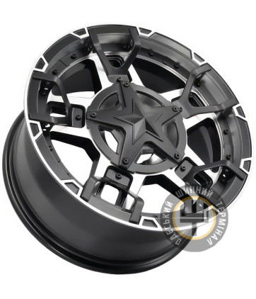 JH AR179 9x20 6x135 ET15 DIA110.1 Черный с дымкой полностью полированный