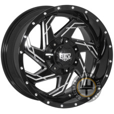 Zorat Wheels ZW-D7046 9x20 6x135 ET-12 DIA87.1 Gloss Black W/Milled Spoker