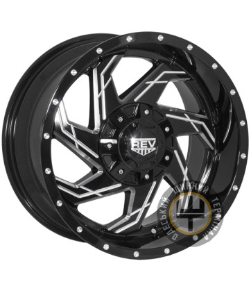 Zorat Wheels ZW-D7046 9x20 6x135 ET-12 DIA87.1 Gloss Black W/Milled Spoker