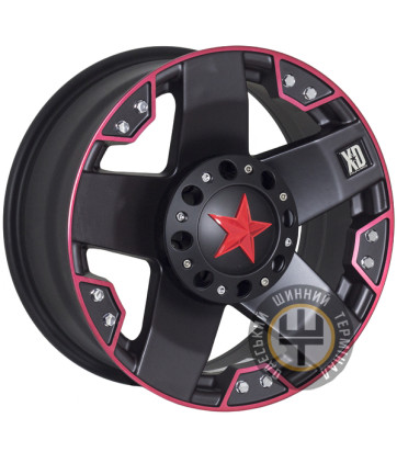 ZF TL5557 8x17 5x114.3 ET0 DIA71.6 Чёрный полированный с красной полосой