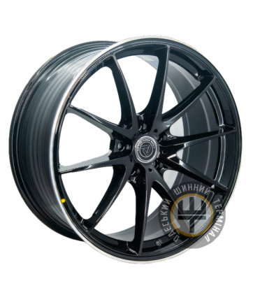 VLF ULF20 8.5x19 5x112 ET38 DIA66.56 Metall Cutting Black (Матовый черный с полировкой)