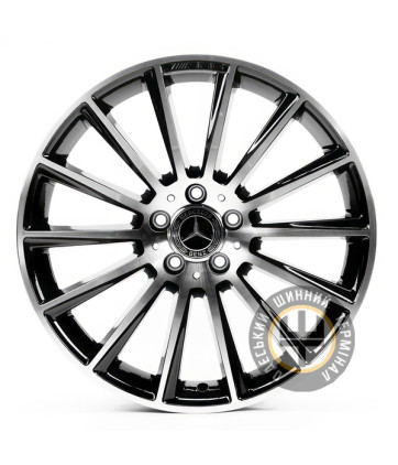 Replica MR5001 8.5x19 5x112 ET56 DIA66.6 Gloss Black Machined Face (Черный глянцевый полированное лицо)