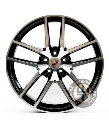 Replica PR590 9x20 5x112 ET26 DIA66.5 Gloss Black Machined Face (Черный глянцевый полированное лицо)