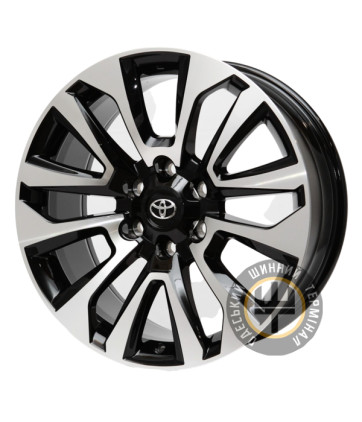 Replica Toyota ZT904 8x18 6x139.7 ET25 DIA106.1 Черный с алмазной механической обработкой лицевой поверхности
