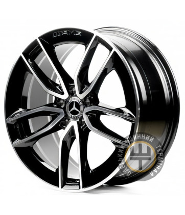 Replica MR120 8x20 5x112 ET20 DIA66.45 Чёрный глянцевый с полированной полкой