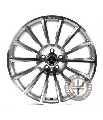 Replica MR1003 9x20 5x112 ET49 DIA66.6 Серый, полированные спицы и обод