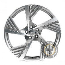 Replica A5639 9.5x22 5x112 ET36 DIA66.45 глянцевий сірий з механічною обробкою