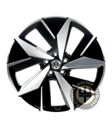 Replica VV5647 9x20 5x112 ET42 DIA57.1 Gloss Black Machined Face (Черный глянцевый полированное лицо)