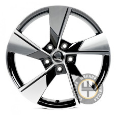 Replica SK5626 7x17 5x112 ET45 DIA57.1 Gloss Black Machined Face (Черный глянцевый полированное лицо)