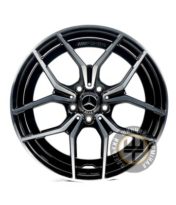 Replica MR021-026 9x19 5x112 ET49 DIA66.6 Black with Machined Face